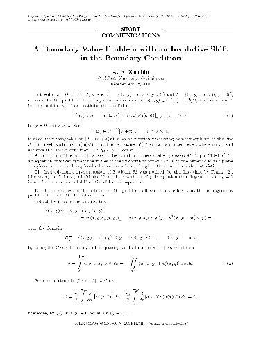 A boundary value problem with an involutive shift in the boundary condition