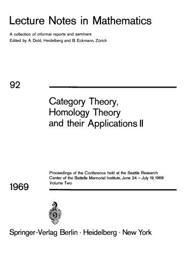 Category Theory, Homology Theory and their Applications II