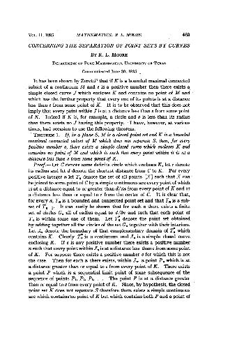 Concerning the Separation of Point Sets by Curves