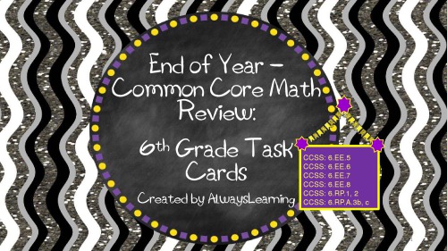 6th Grade Math Review Task Cards. Expressions, Equations, Ratios & Proportions