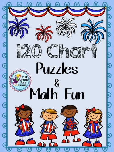 4th of July 120 Chart Puzzles and Activities