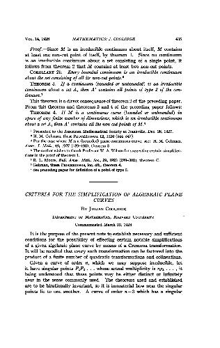 Criteria for the Simplification of Algebraic Plane Curves