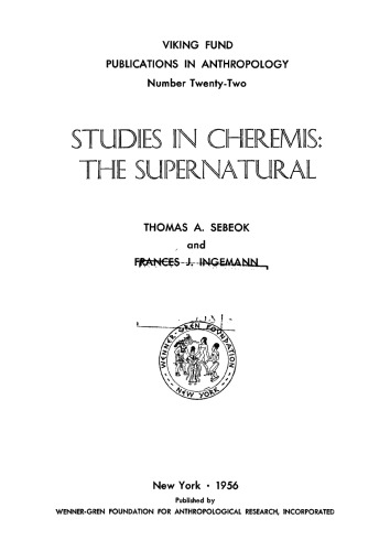 Studies in Cheremis: The Supernatural