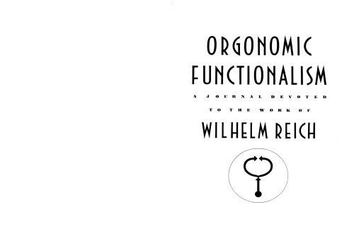 Orgonomic Functionalism - Vol V