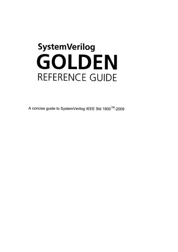 Systemverilog golden reference guide