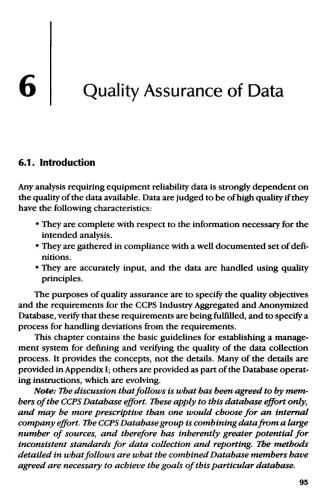 Guidelines for Improving Plant Reliability through Equipment Data Collection and Analysis