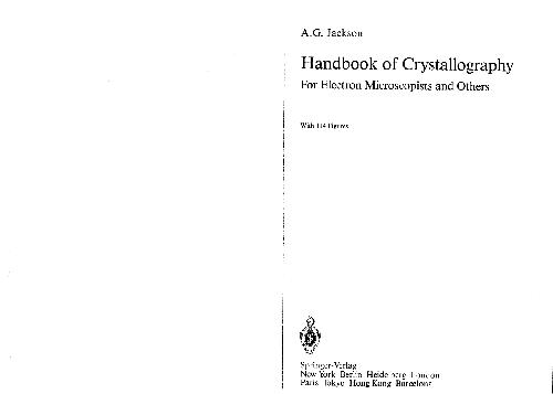 Handbook of Crystallography: For Electron Microscopists and Others