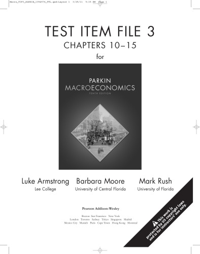 Macroeconomics, Testbank 3