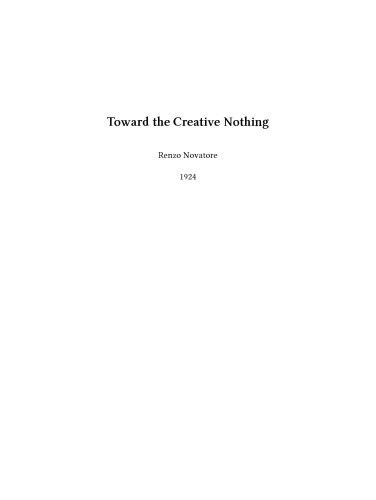 Toward the Creative Nothing