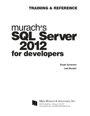 Murach’s SQL Server 2012 for Developers