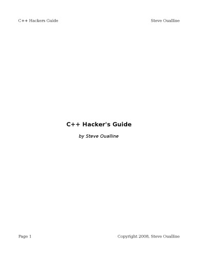 The C++ Hackers Guide