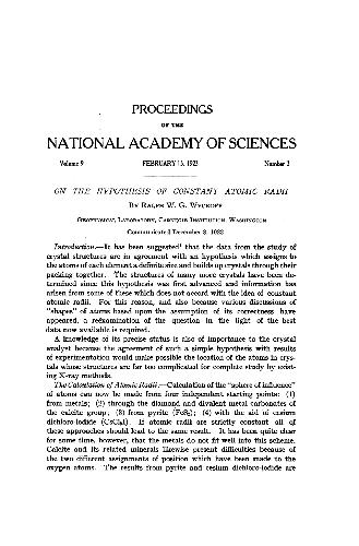 On the Hypothesis of Constant Atomic Radii