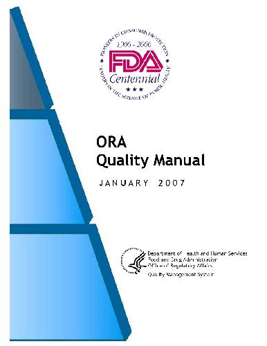 ORA Quality Manual. January 2007