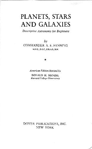 Planets, Stars and Galaxies