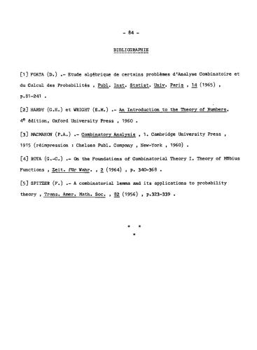 Problemes combinatoires de commutation et r6arrangements