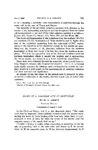 Proof of a Theorem Due to Heaviside