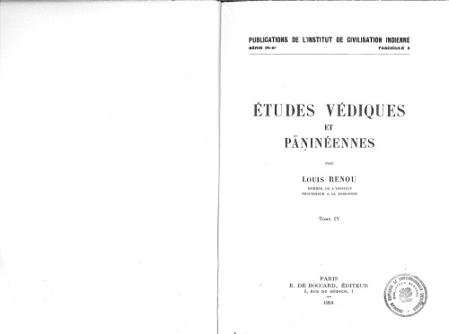 Etudes védiques et pāṇinéennes 4