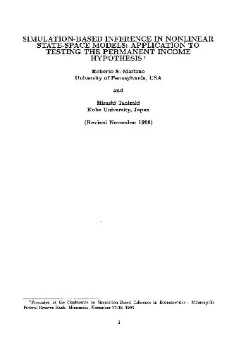 Simulation-based inference in nonlinear state-space models: Application to testing the permanent income hypothesis