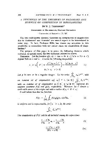 Synthesis of the Theorems of Hadamard and Hurwitz on Composition of Singularities