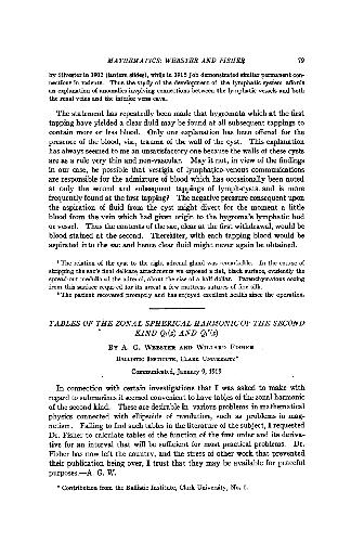 Tables of the Zonal Spherical Harmonic of the Second Kind