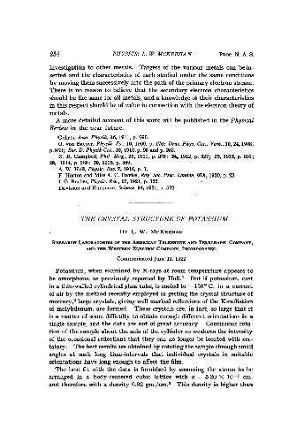 The Crystal Structure of Potassium