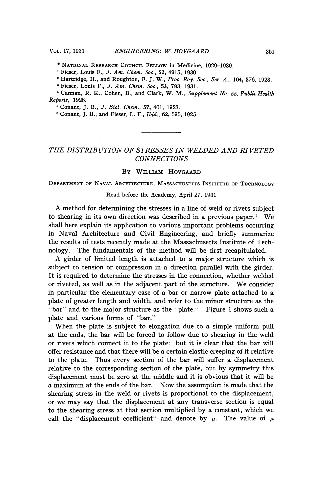 The Distribution of Stresses in Welded and Riveted Connections