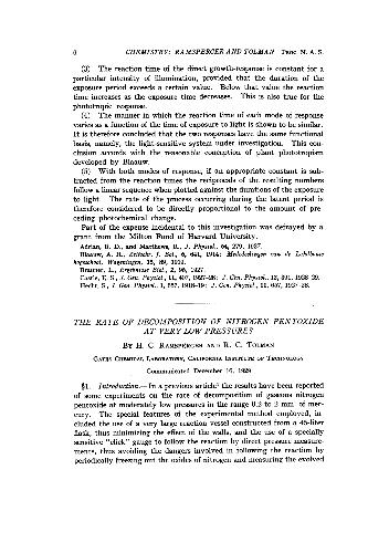 The Rate of Decomposition of Nitrogen Pentoxide at Very Low Pressures