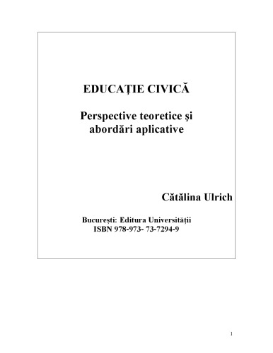 Educatie civica.Perspective teoretice si abordari aplicative