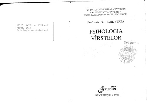 Emil Verza - Psihologia varstelor