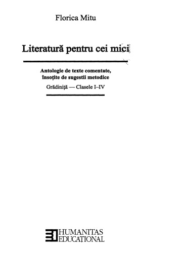 Florica Mitu - Literatura pentru cei mici - Humanitas (2005)