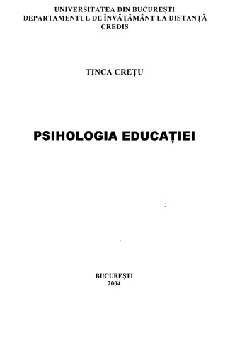 Tinca Cretu - Psihologia educatiei CREDIS 2004