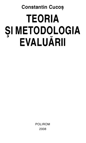 Teoria si metodologia evaluarii