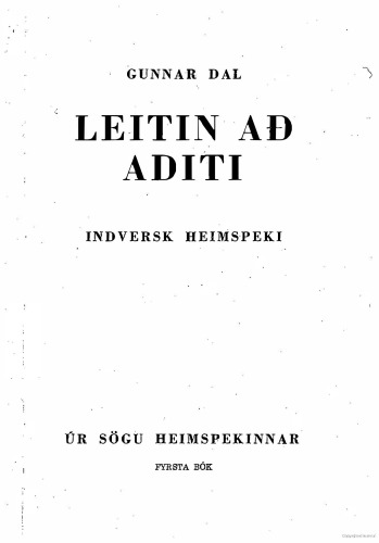 Leitin að Aditi Indversk heimspeki