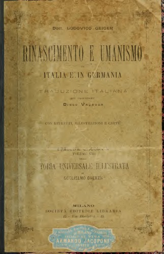 Rinascimento e Umanesimo in Italia e in Germania