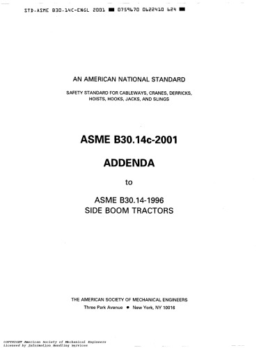 ASME B30-14-PIPE LAYERS OR SIDE BOOM TRACTORS