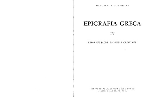 Epigrafia Greca - Epigrafi sacre, pagane e cristiane