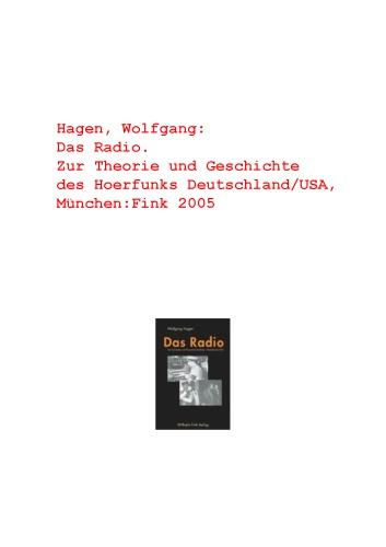 Das Radio - On Theory and history of Radio USA / Europe