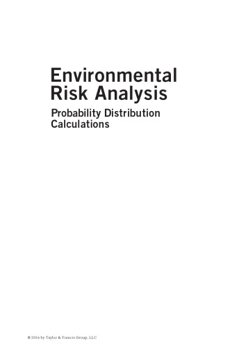 Environmental risk analysis : probability distribution calculations