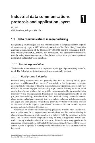 Industrial data communications protocols and application layers