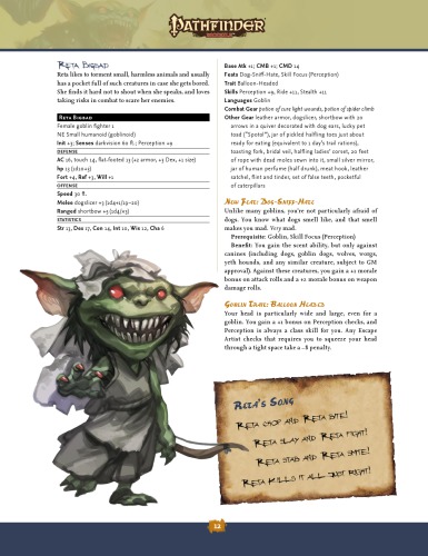 Pathfinder Module: We Be Goblins! Pregen Characters