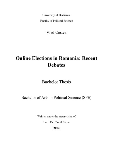 Online Elections in Romania - Recent Debates [Bachelor Thesis]