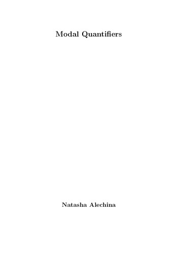 Modal Quantifiers [PhD Thesis]