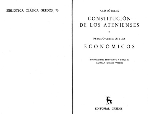 Constitucion de los atenienses economicos / Constitution of Economic Athenians