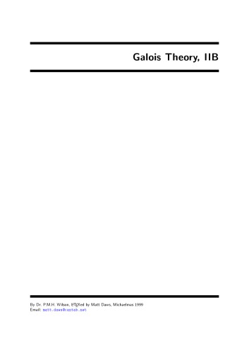 Galois Theory, IIB