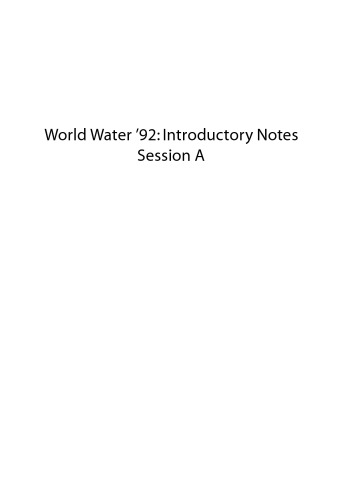 World water 1992 : sessions A-D