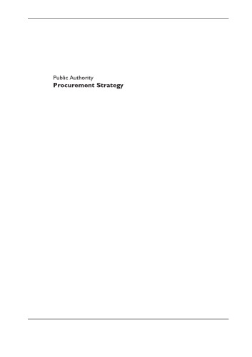 Public Authority Procurement Strategy