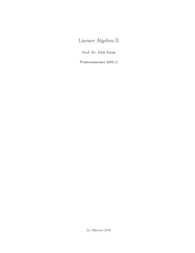 Lineare Algebra II [Lecture notes]