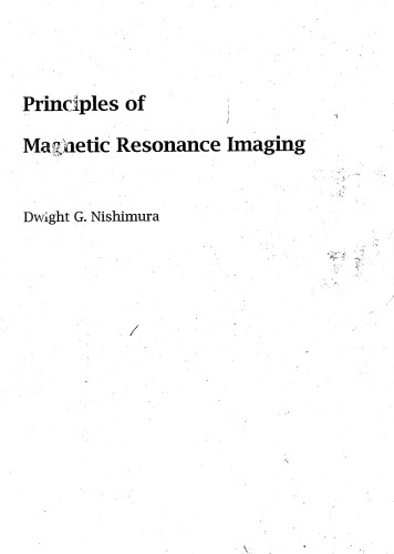 Principles of Magnetic Resonance Imaging