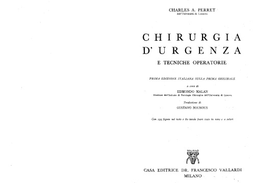Chirurgia d'urgenza e tecniche operatorie
