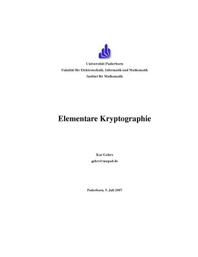 Elementare Kryptographie [Lecture notes]